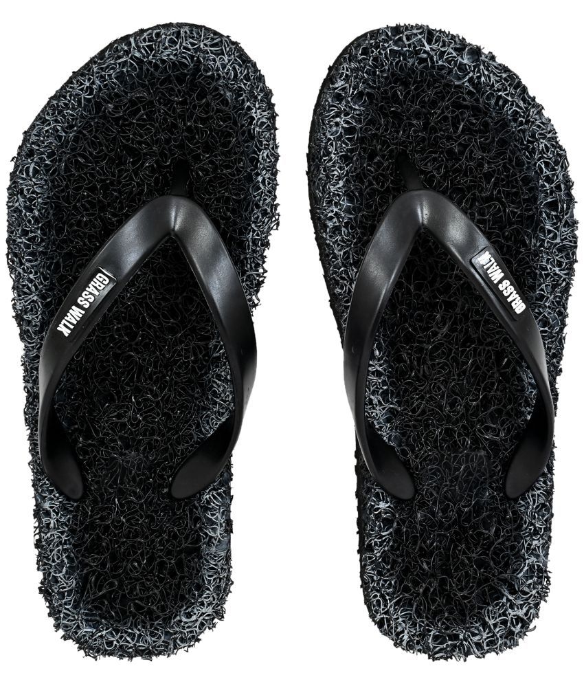     			GRASS WALK - Black Men's Thong Flip Flop