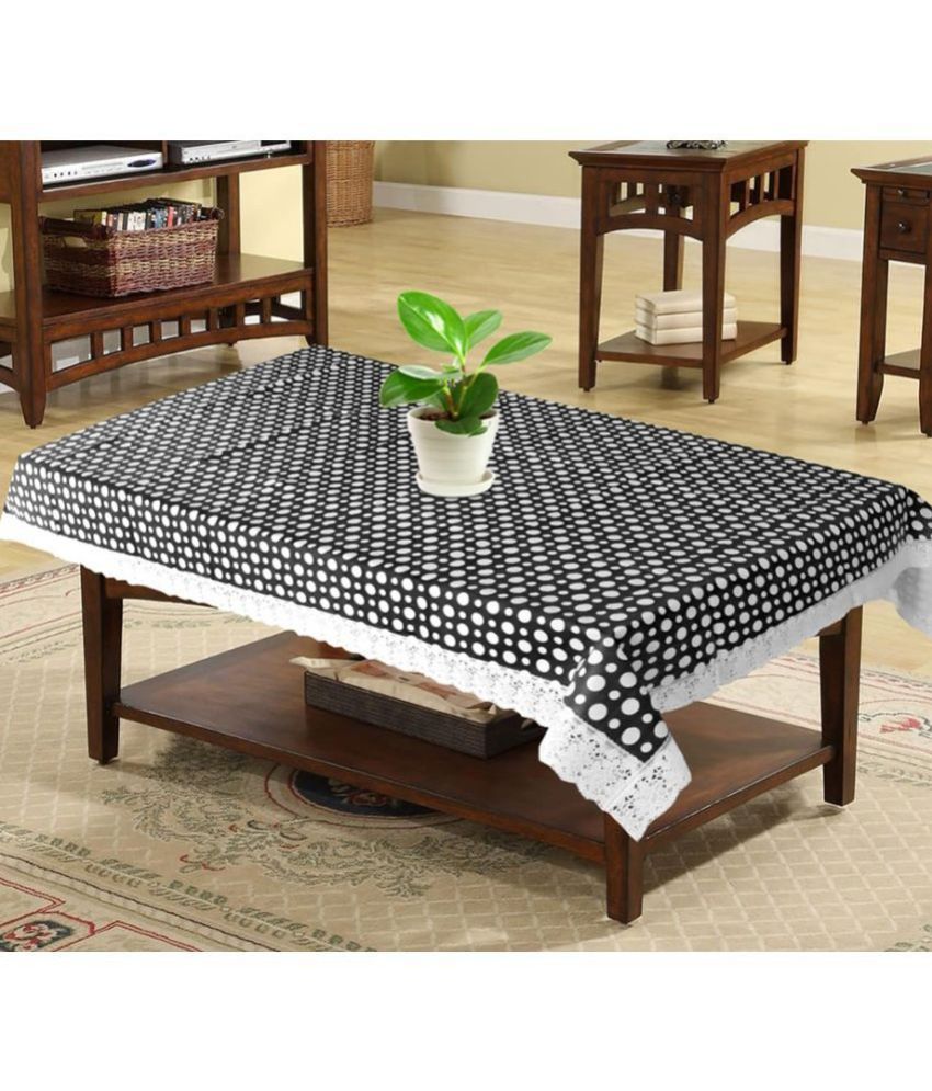    			HOMETALES Printed PVC 4 Seater Rectangle Table Cover ( 150 x 92 ) cm Pack of 1 Black