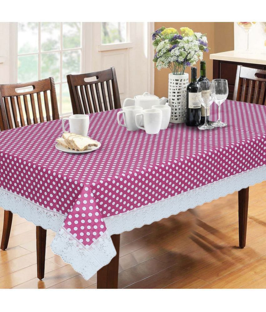     			HOMETALES Printed PVC 6 Seater Rectangle Table Cover ( 228 x 152 ) cm Pack of 1 Pink