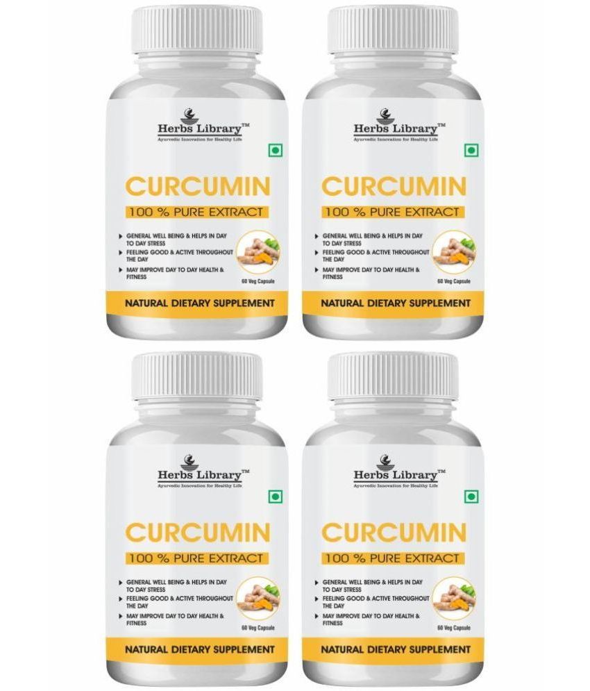    			Herbs Library Curcumin Supplement Improve Health & Fitness 60 Capsules Each (Pack of 4)