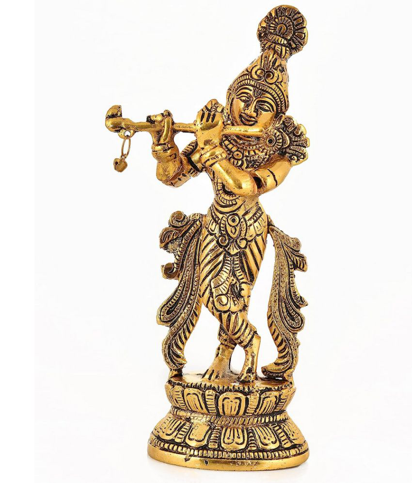     			Home Lane - Brass Lord Krishna Idol ( 22 cm )