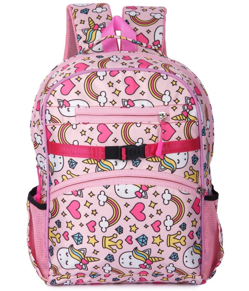     			Lychee Bags - Pink Polyster Backpack