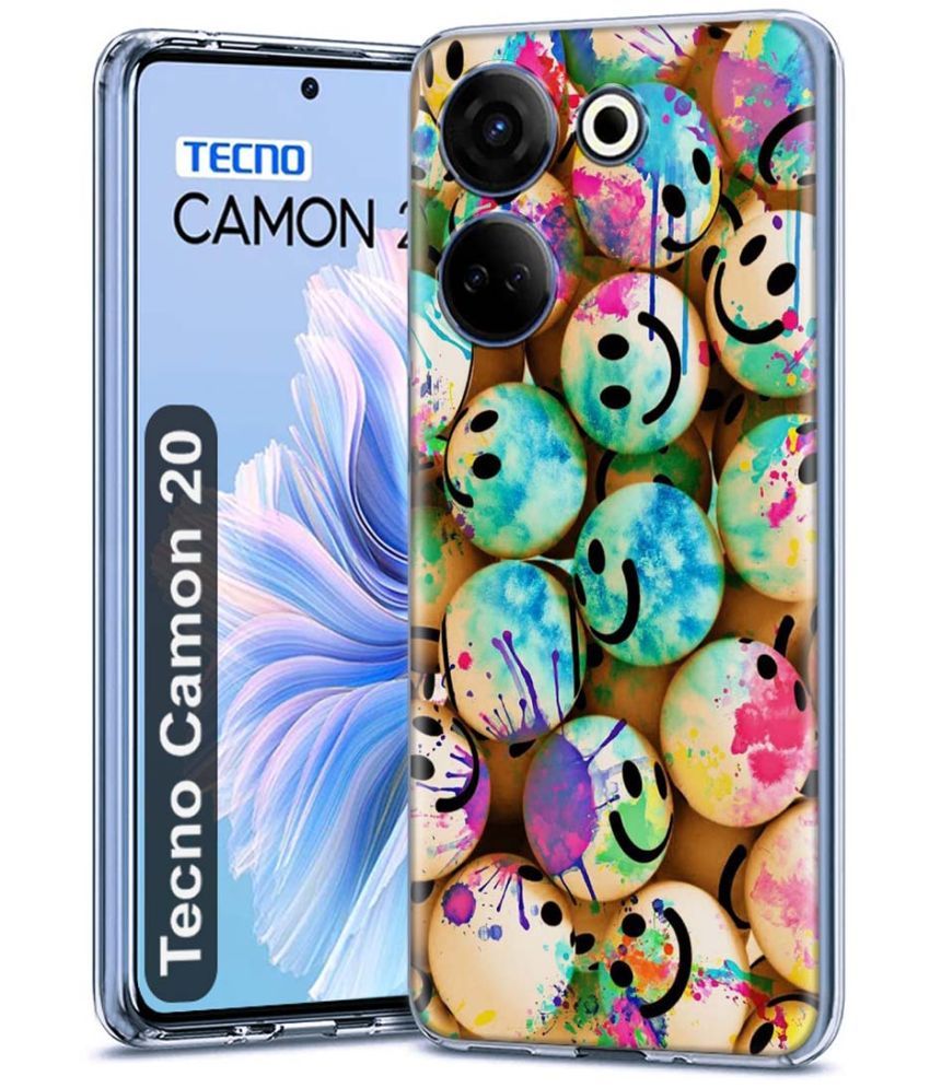     			NBOX - Multicolor Printed Back Cover Silicon Compatible For Tecno Camon 20 ( Pack of 1 )