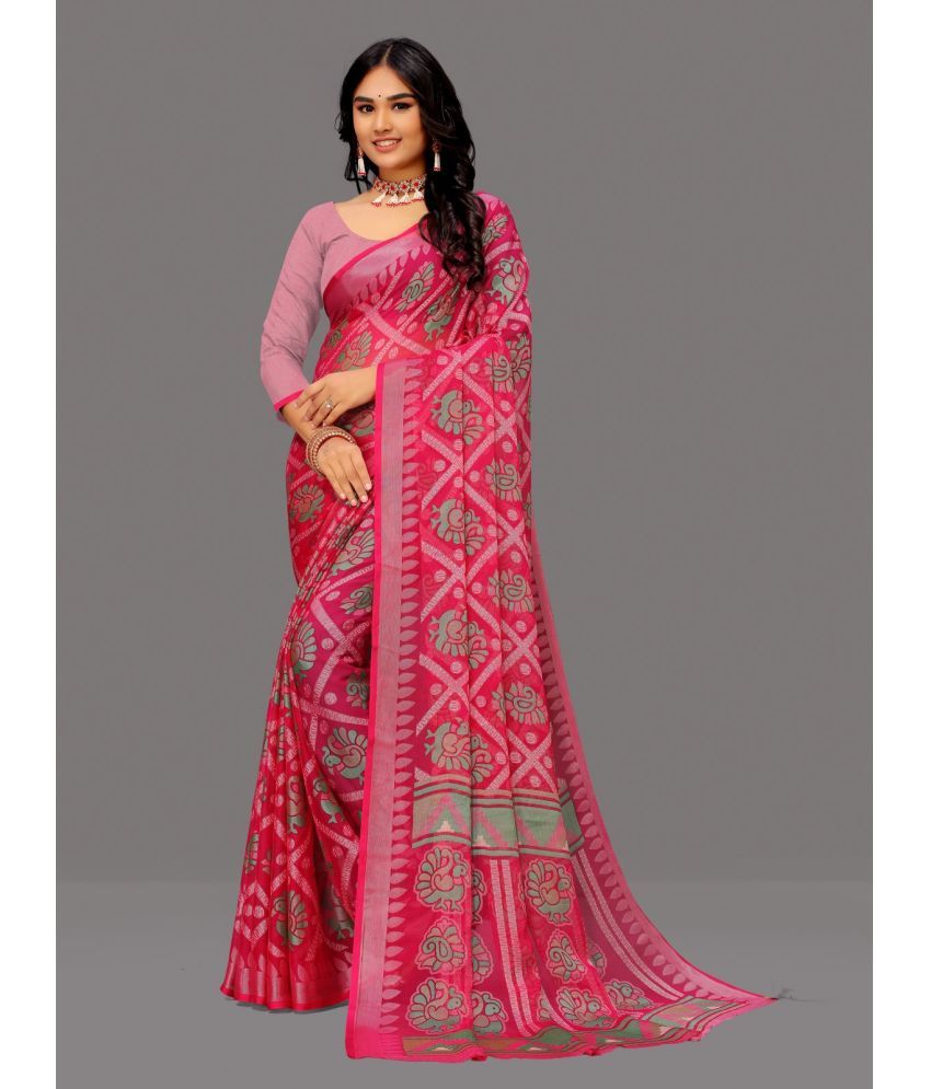     			Sanwariya Silks - Pink Brasso Saree With Blouse Piece ( Pack of 1 )