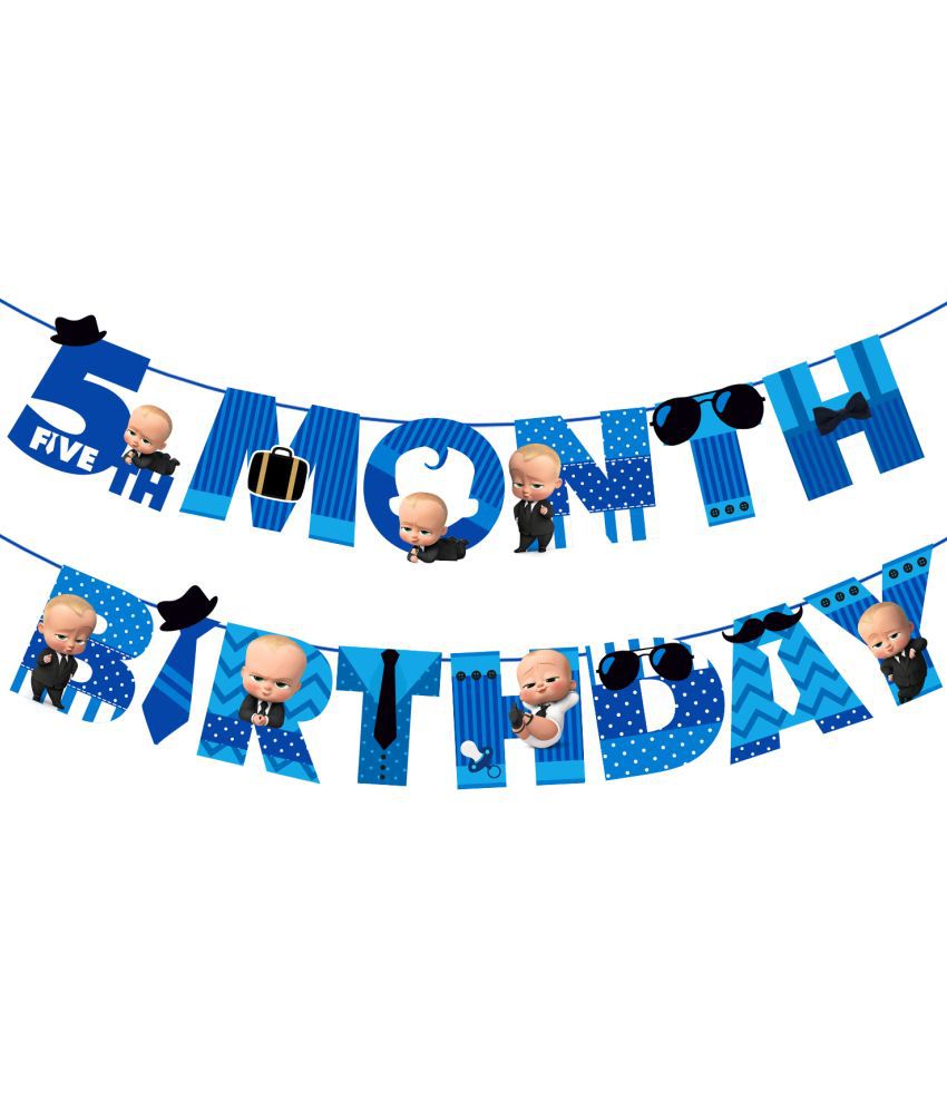    			Zyozi 5th month birthday decorations for boy /5th month baby photoshoot items /5th month baby boy photoshoot props /5th months banner/5th month birthday decoration set /5 Month Birthday Banner