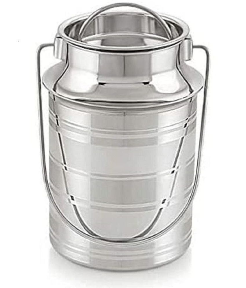     			AQUIRIOS - Steel Silver Milk Container ( Set of 1 )