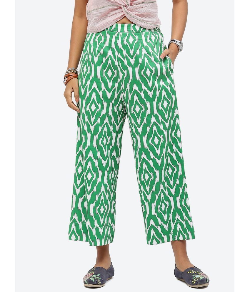     			Baawri - Green Cotton Regular Women's Casual Pants ( Pack of 1 )