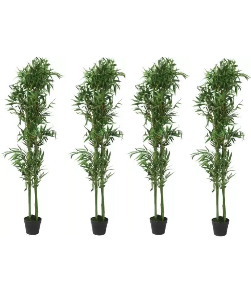     			Green plant indoor - Green Wild Artificial Tree ( Pack of 4 )