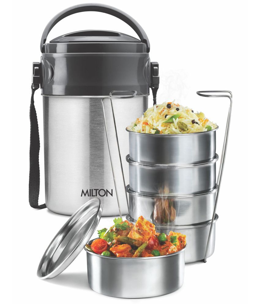     			Milton STEEL ON 5 Stainless Steel Insulated Lunch Box 5 - Container ( Pack of 1 )