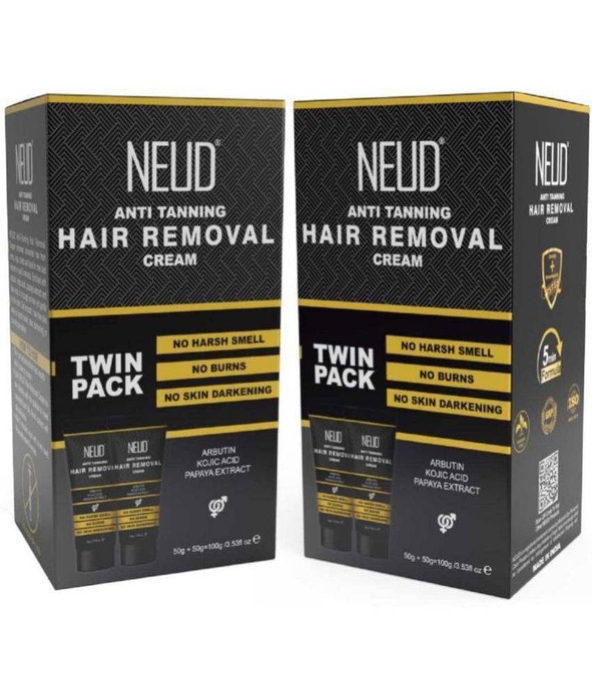    			NEUD Anti-Tanning Hair Removal Cream for Men and Women, Twin Packs (50g x 2) Each (Pack of 2)