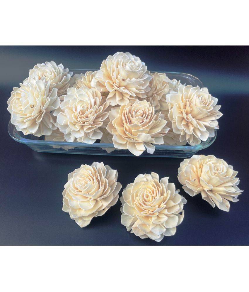     			PUPRIWALL - White Dahlia Artificial Flower ( Pack of 10 )