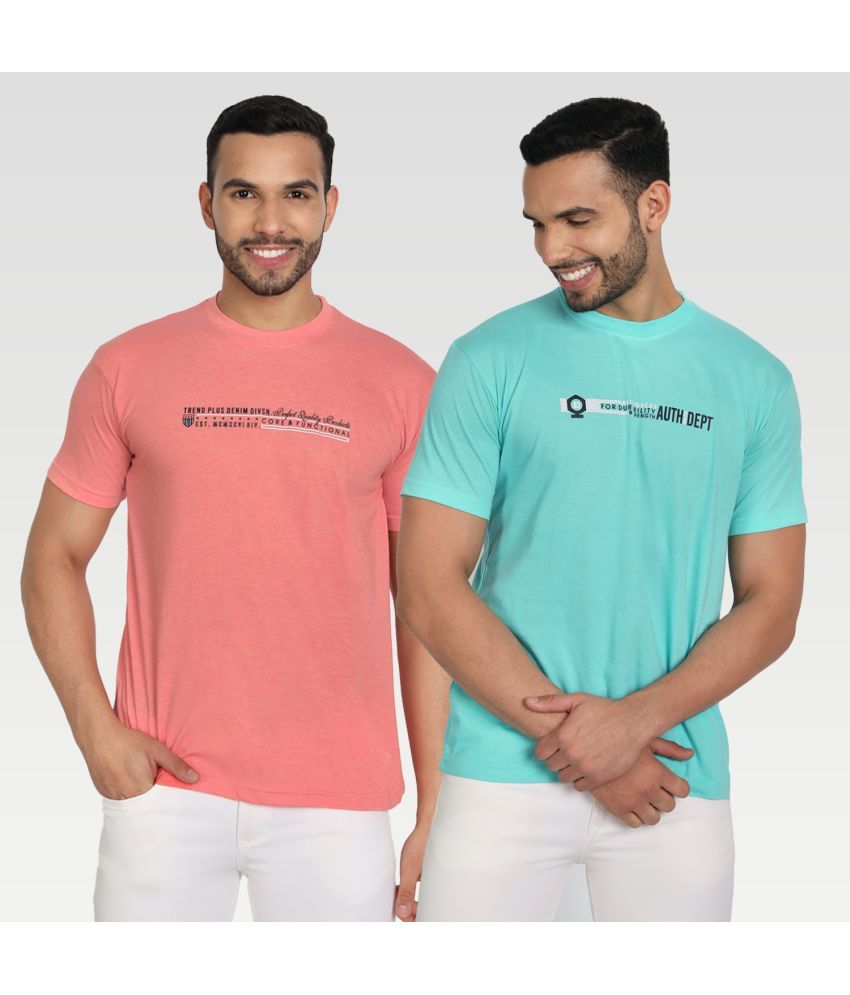     			Zeffit - Multicolor Cotton Blend Regular Fit Men's T-Shirt ( Pack of 2 )