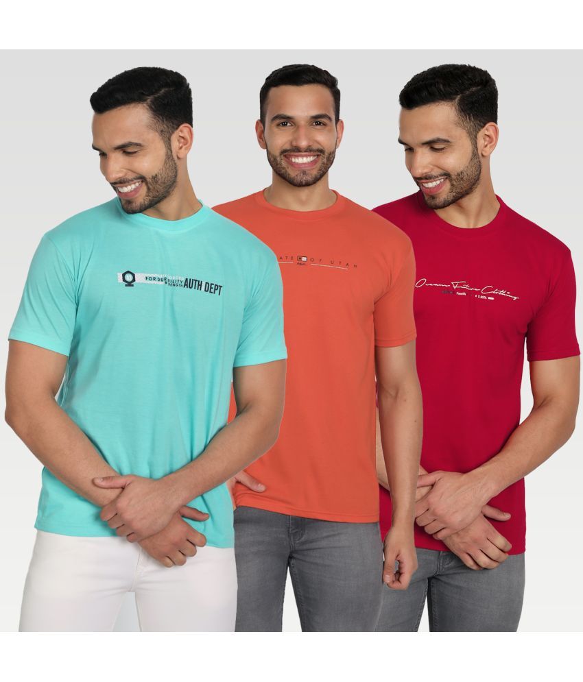     			Zeffit - Multicolor Cotton Blend Regular Fit Men's T-Shirt ( Pack of 3 )