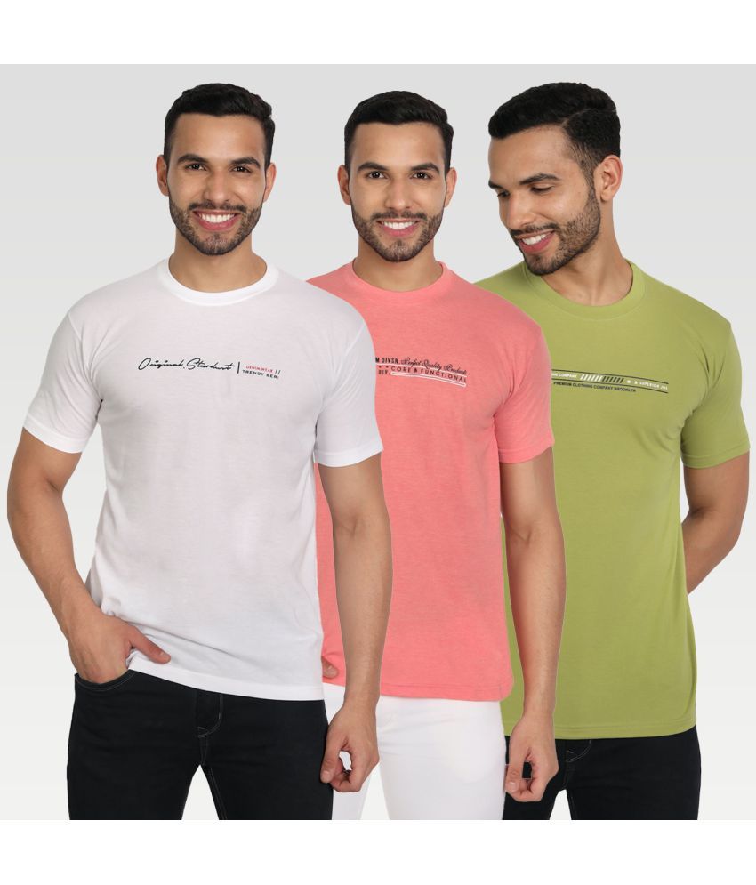     			Zeffit - Multicolor Cotton Blend Regular Fit Men's T-Shirt ( Pack of 3 )