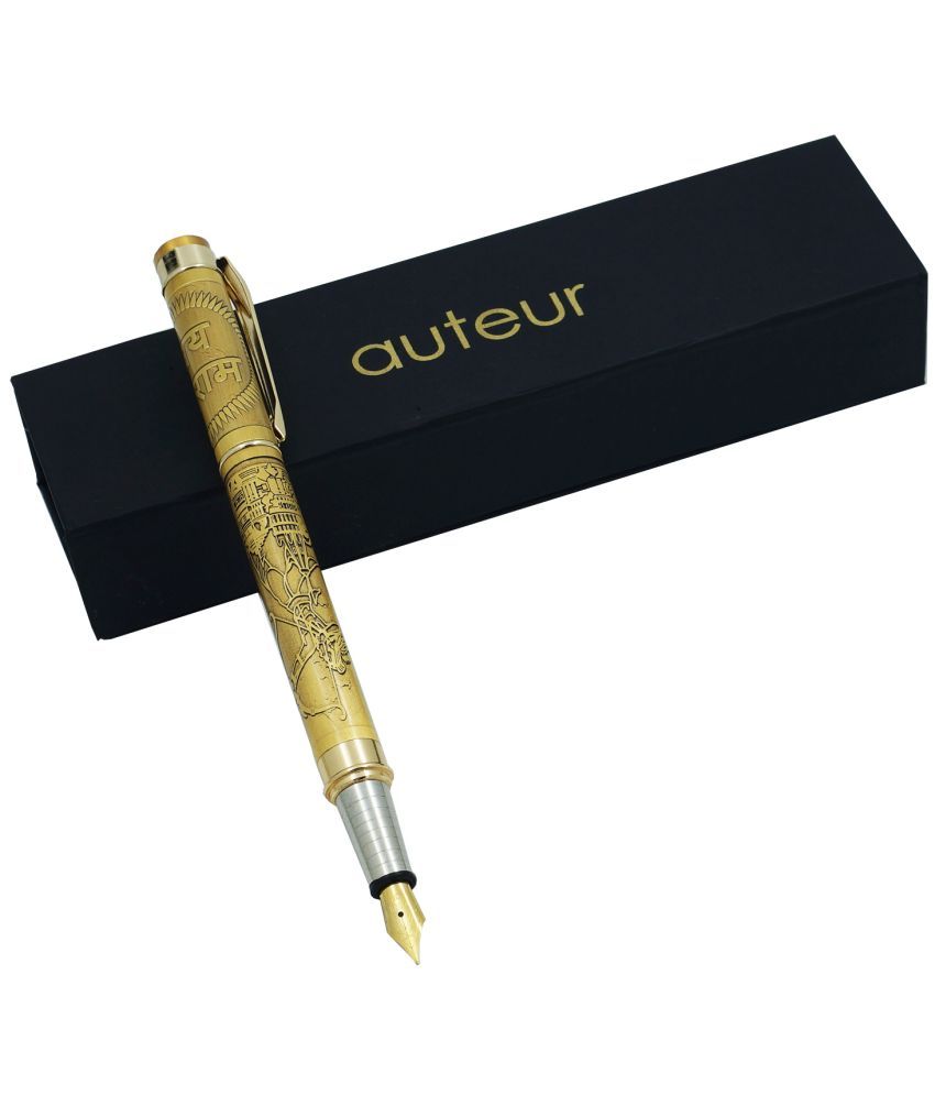     			Auteur Lord Shri Ram Gold Medium Line Fountain Pen