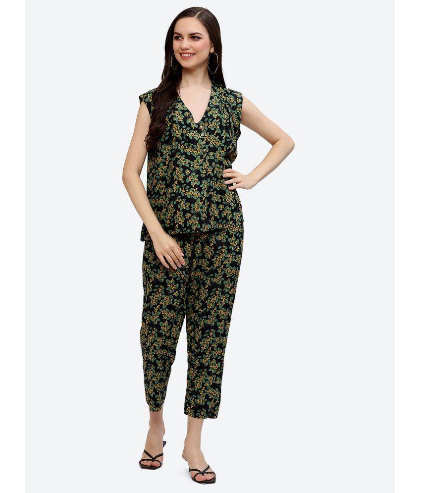     			BaawRi Green Color Floral Printed  Co-ord Set