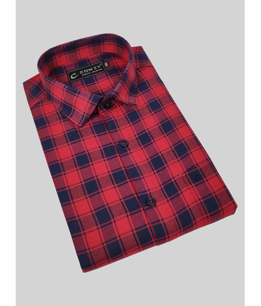     			Comey - Red 100% Cotton Regular Fit Men's Casual Shirt ( Pack of 1 )