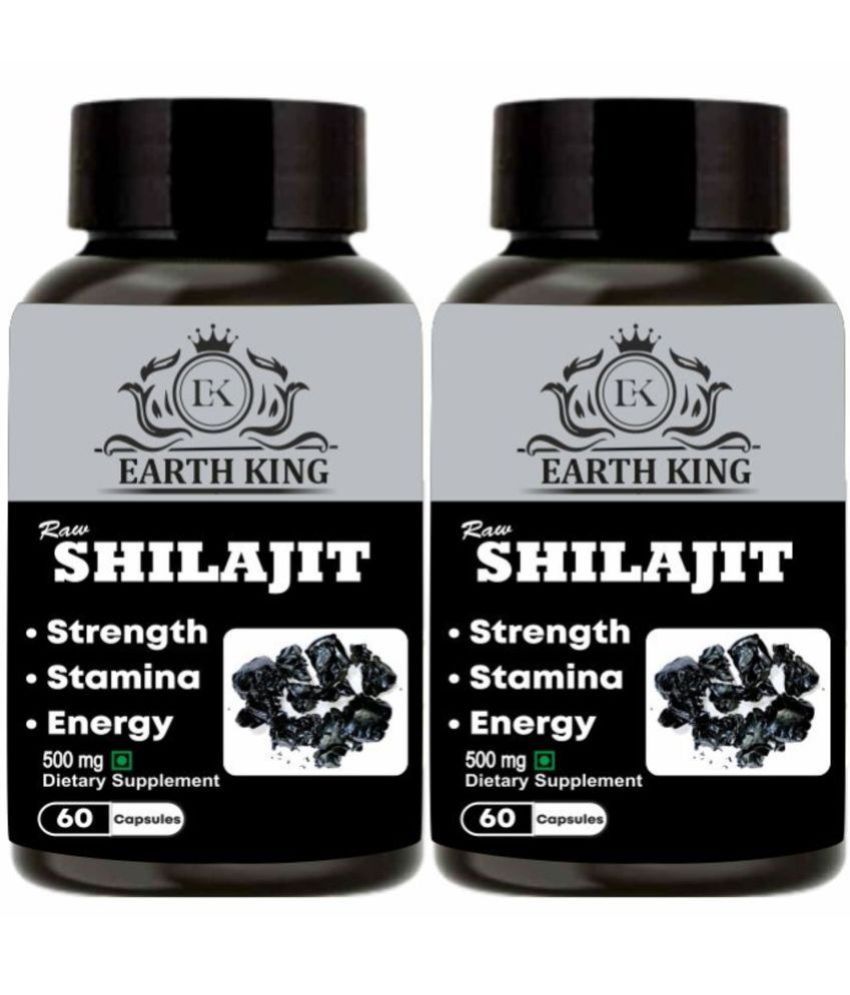     			EARTH KING Raw Shilajit/Shilajeet Extract Capsule - 500mg 120 Capsules (Pack of 2)