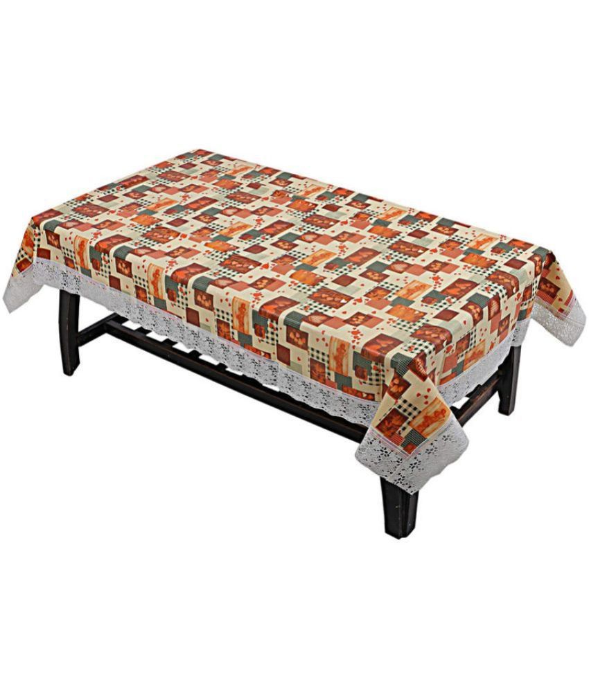     			HOMETALES Printed PVC 4 Seater Rectangle Table Cover ( 150 x 92 ) cm Pack of 1 Brown