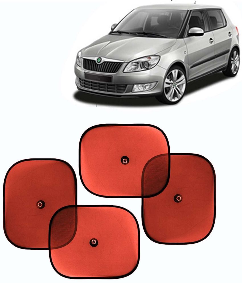     			Kingsway Car Window Curtain Sticky Sun Shades for Skoda Fabia, 2007 - 2014 Model, Universal Fit Sunshades for Side Window, Rear Window, Color : Red, 4 Pieces