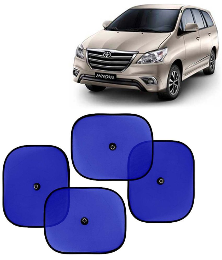     			Kingsway Car Window Curtain Sticky Sun Shades for Toyota Innova, 2012 - 2015 Model, Universal Fit Sunshades for Side Window, Rear Window, Color : Blue, 4 Pieces