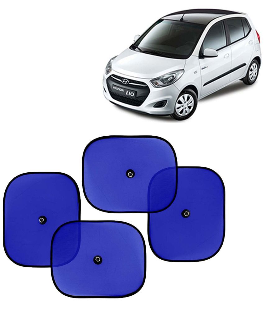     			Kingsway Car Window Curtain Sticky Sun Shades for Hyundai I10, 2010 - 2013 Model, Universal Fit Sunshades for Side Window, Rear Window, Color : Blue, 4 Pieces