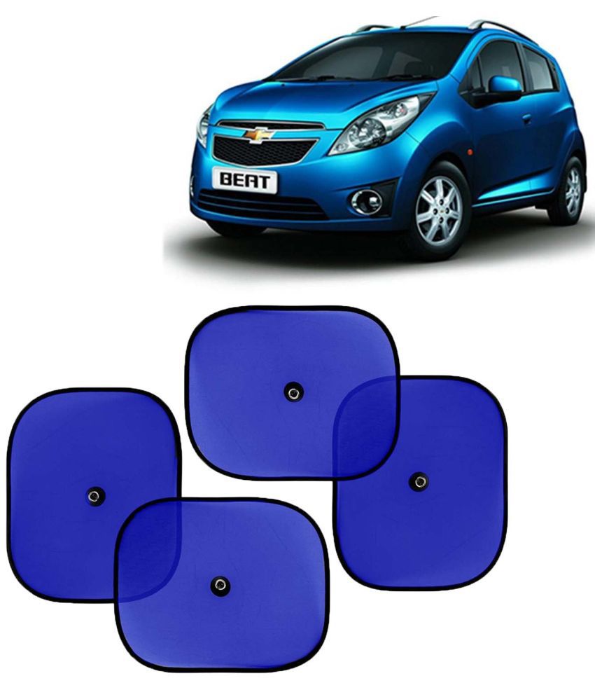     			Kingsway Car Window Curtain Sticky Sun Shades for Chevrolet Beat, 2009 - 2017 Model, Universal Fit Sunshades for Side Window, Rear Window, Color : Blue, 4 Pieces
