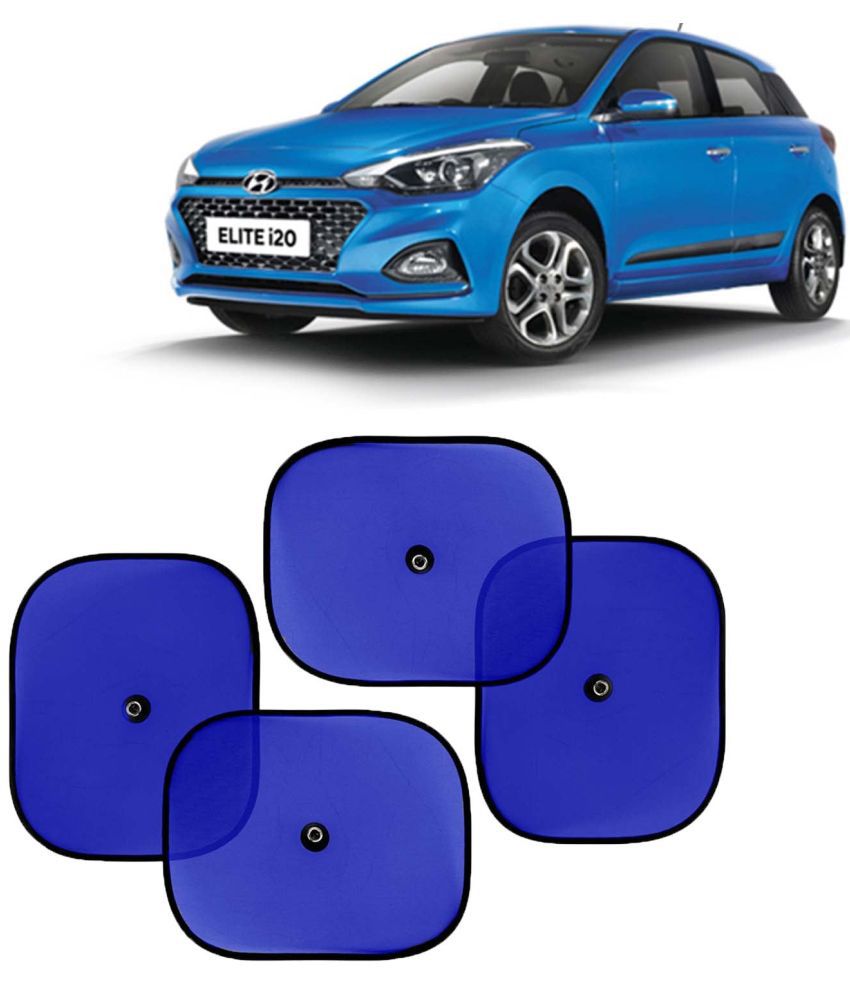     			Kingsway Car Window Curtain Sticky Sun Shades for Hyundai Elite I20, 2018 - 2020 Model, Universal Fit Sunshades for Side Window, Rear Window, Color : Blue, 4 Pieces