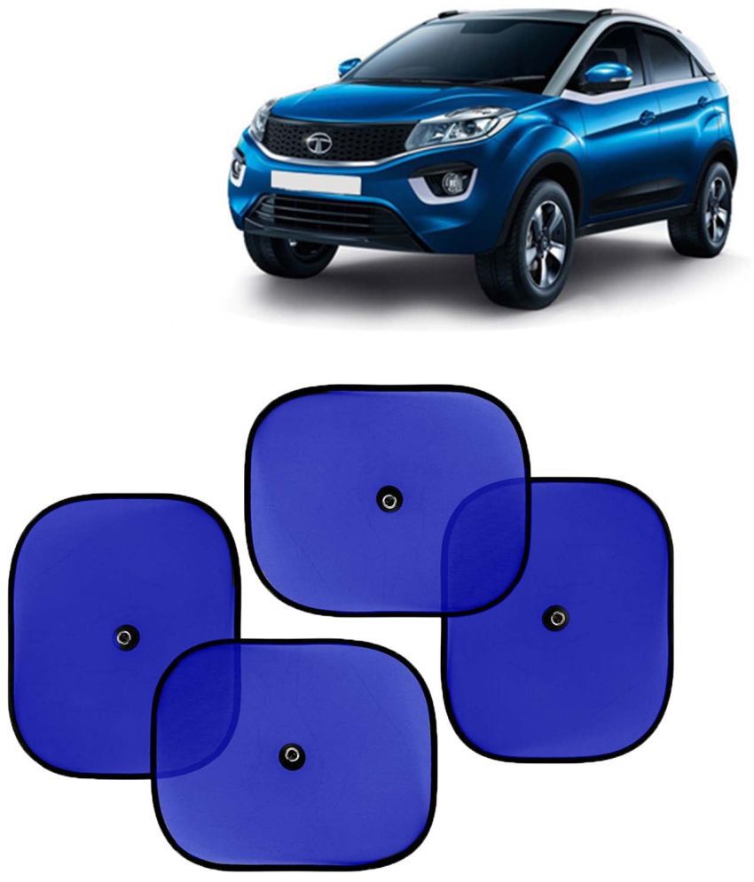     			Kingsway Car Window Curtain Sticky Sun Shades for Tata Nexon, 2017 - 2019 Model, Universal Fit Sunshades for Side Window, Rear Window, Color : Blue, 4 Pieces