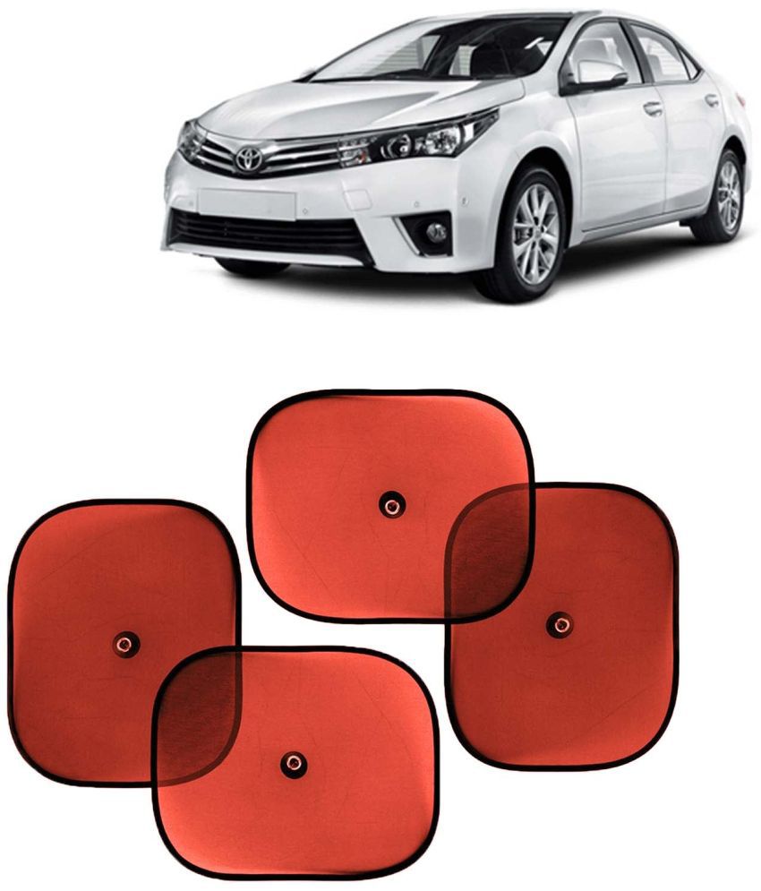     			Kingsway Car Window Curtain Sticky Sun Shades for Toyota Corolla Altis, 2013 - 2019 Model, Universal Fit Sunshades for Side Window, Rear Window, Color : Red, 4 Pieces
