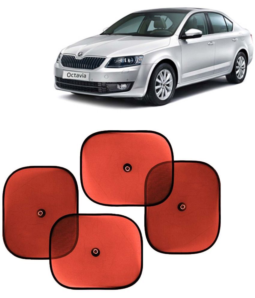     			Kingsway Car Window Curtain Sticky Sun Shades for Skoda Octavia, 2013 - 2018 Model, Universal Fit Sunshades for Side Window, Rear Window, Color : Red, 4 Pieces