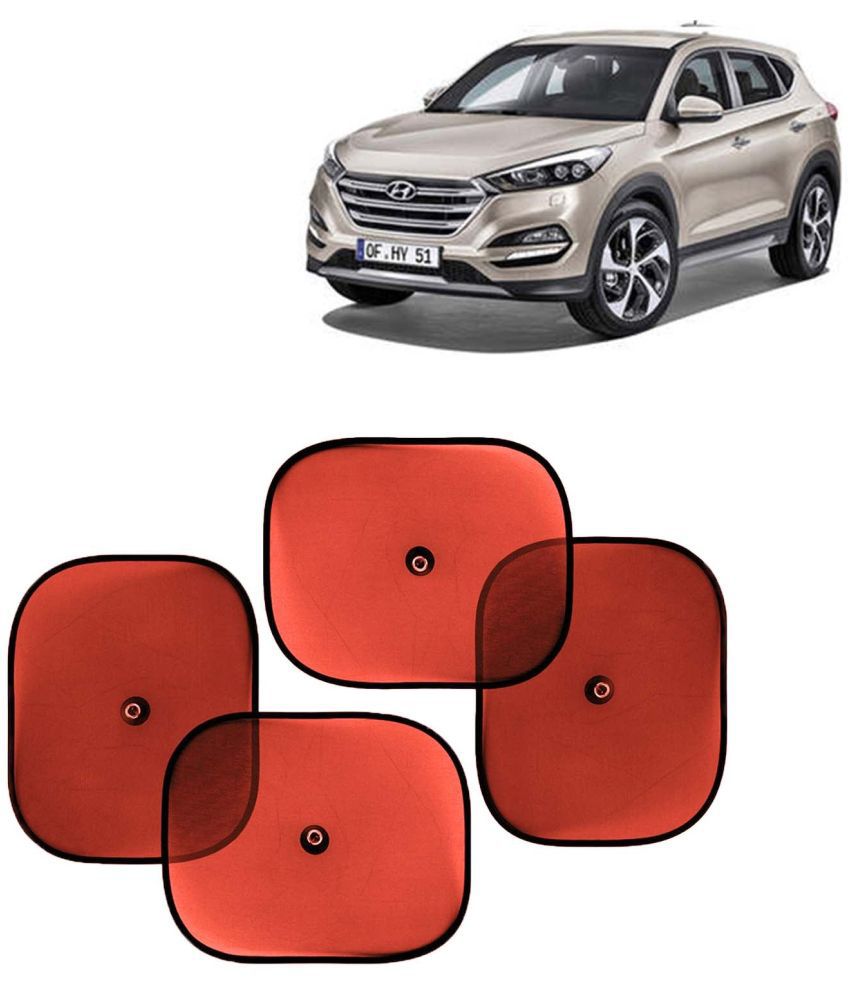    			Kingsway Car Window Curtain Sticky Sun Shades for Hyundai Tucson, 2009 - 2015 Model, Universal Fit Sunshades for Side Window, Rear Window, Color : Red, 4 Pieces