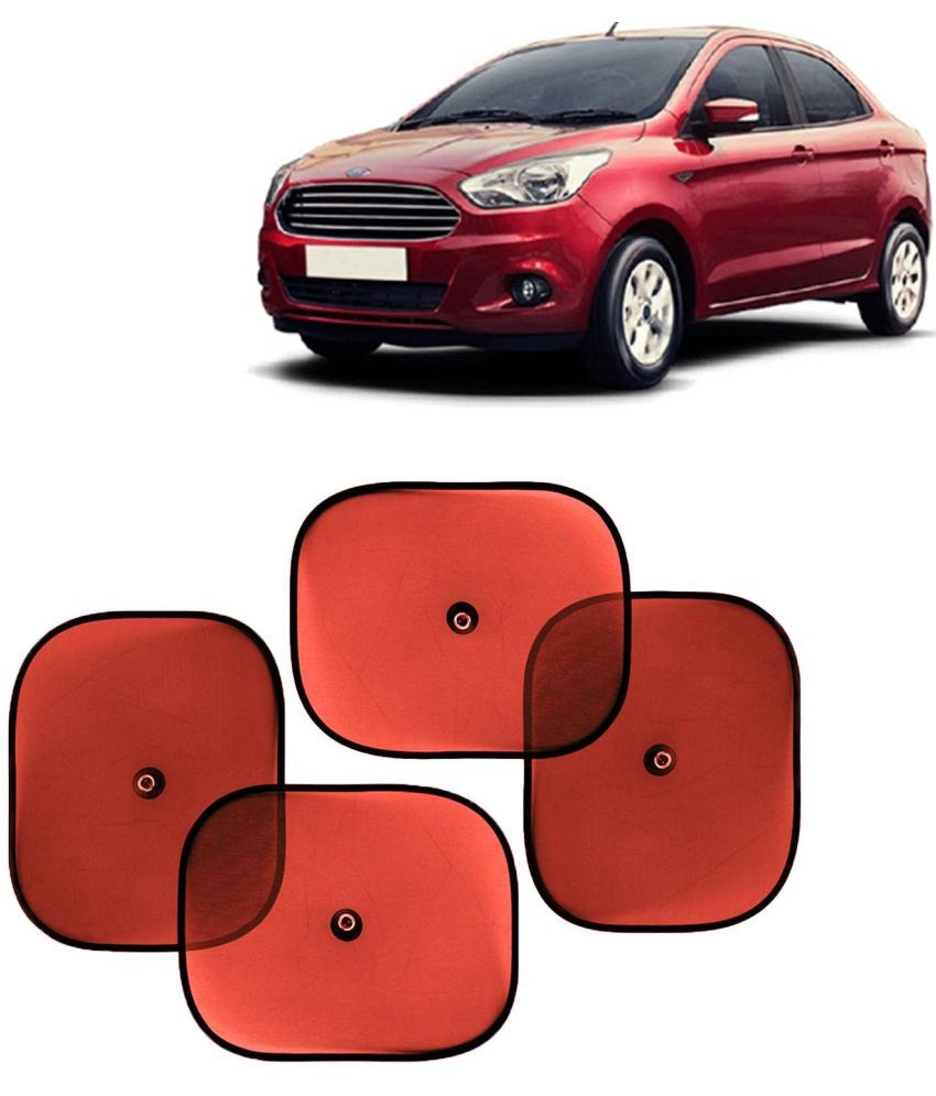    			Kingsway Car Window Curtain Sticky Sun Shades for Ford Figo Aspire, 2014 - 2021 Model, Universal Fit Sunshades for Side Window, Rear Window, Color : Red, 4 Pieces