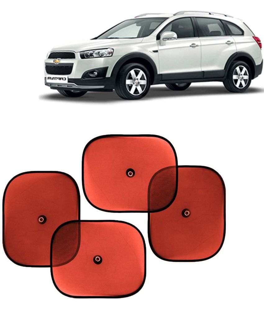     			Kingsway Car Window Curtain Sticky Sun Shades for Chevrolet Captiva, 2006 - 2016 Model, Universal Fit Sunshades for Side Window, Rear Window, Color : Red, 4 Pieces