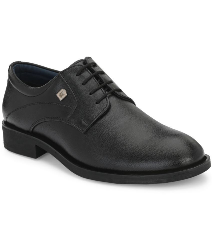     			Leeport - Black Men's Derby Formal Shoes