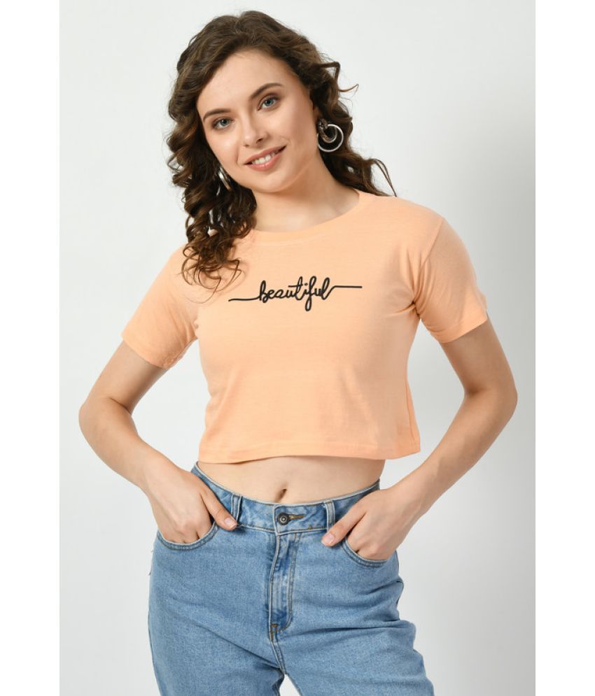     			Legit Affair - Peach Cotton Women's Regular Top ( Pack of 1 )