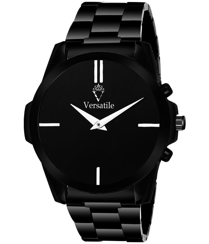     			Versatile - Black Stainless Steel Analog Men's Watch