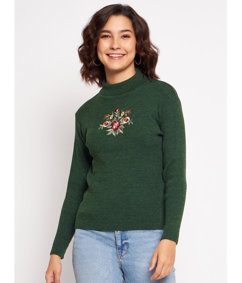     			Clapton Woollen Green Pullovers - Single