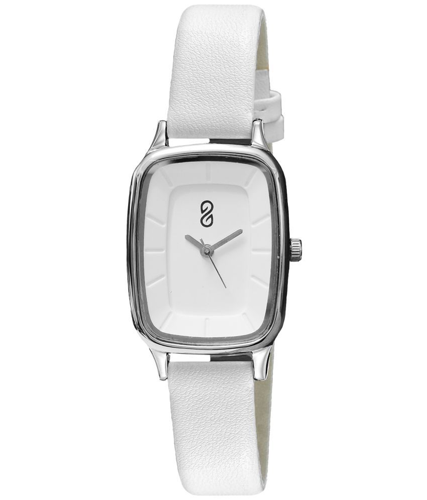     			DIGITRACK - White Leather Analog Womens Watch