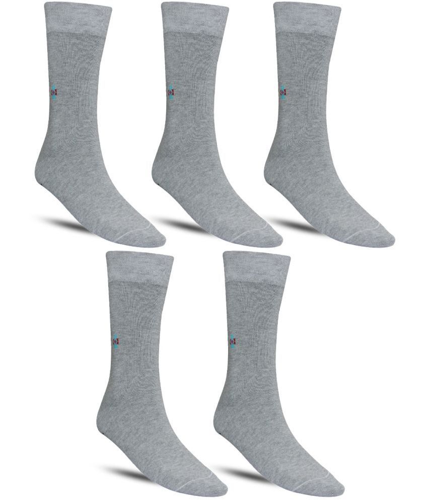     			Dollar - Cotton Men's Solid Light Grey Full Length Socks ( Pack of 5 )