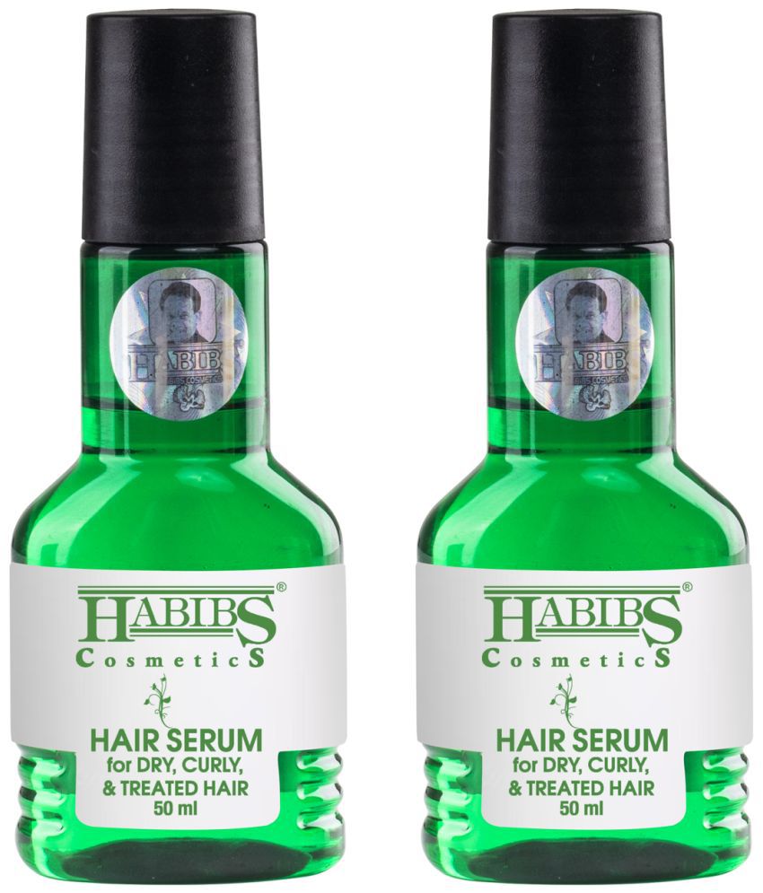     			Habibs Hair Serum Dry Curly Treated Hairs For Silky Smooth Hair Frizzy Hair Tangle 50ml Pack of 2