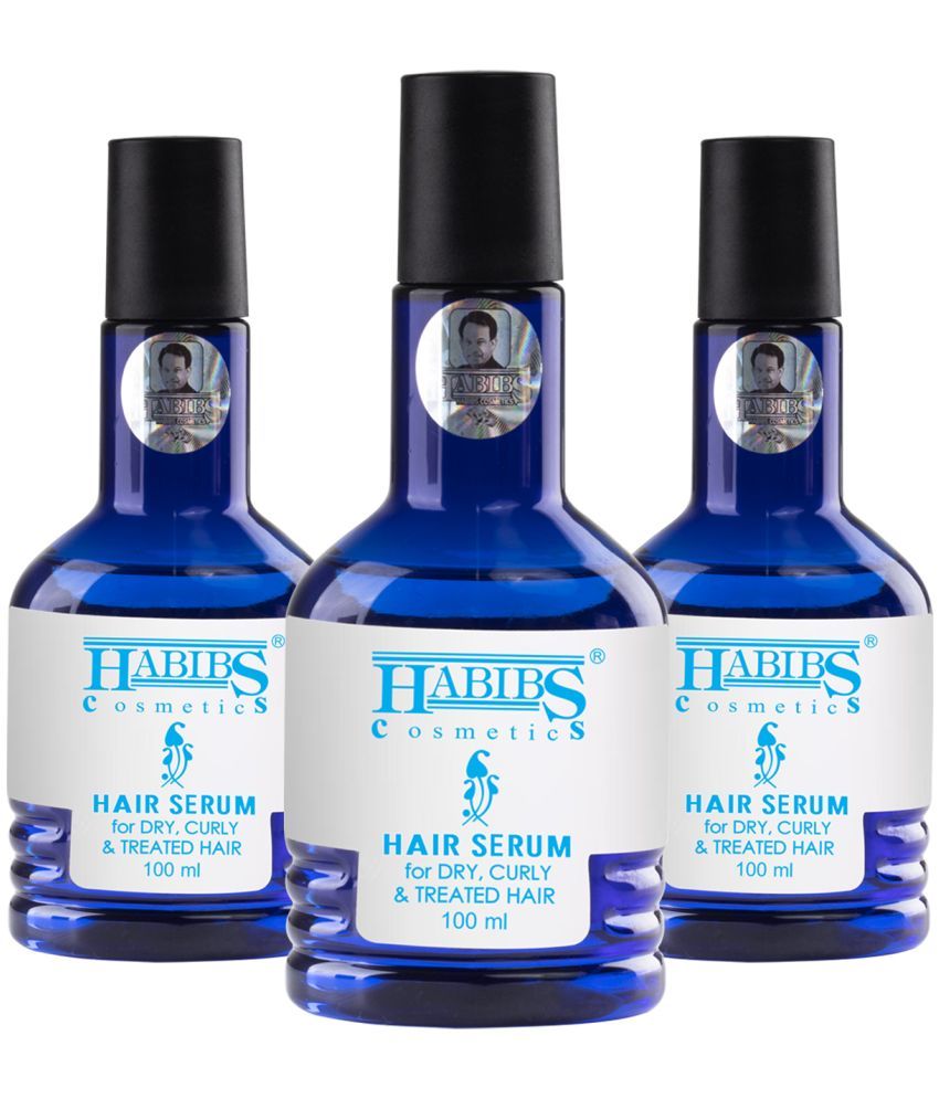     			Habibs Hair Serum Dry Curly Treated Hairs For Silky Smooth Hair Frizzy Hair Tangle 100ml Pack of 3