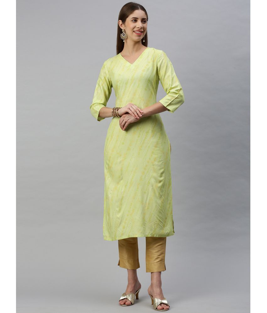     			Hritika - Green Viscose Women's Straight Kurti ( Pack of 1 )