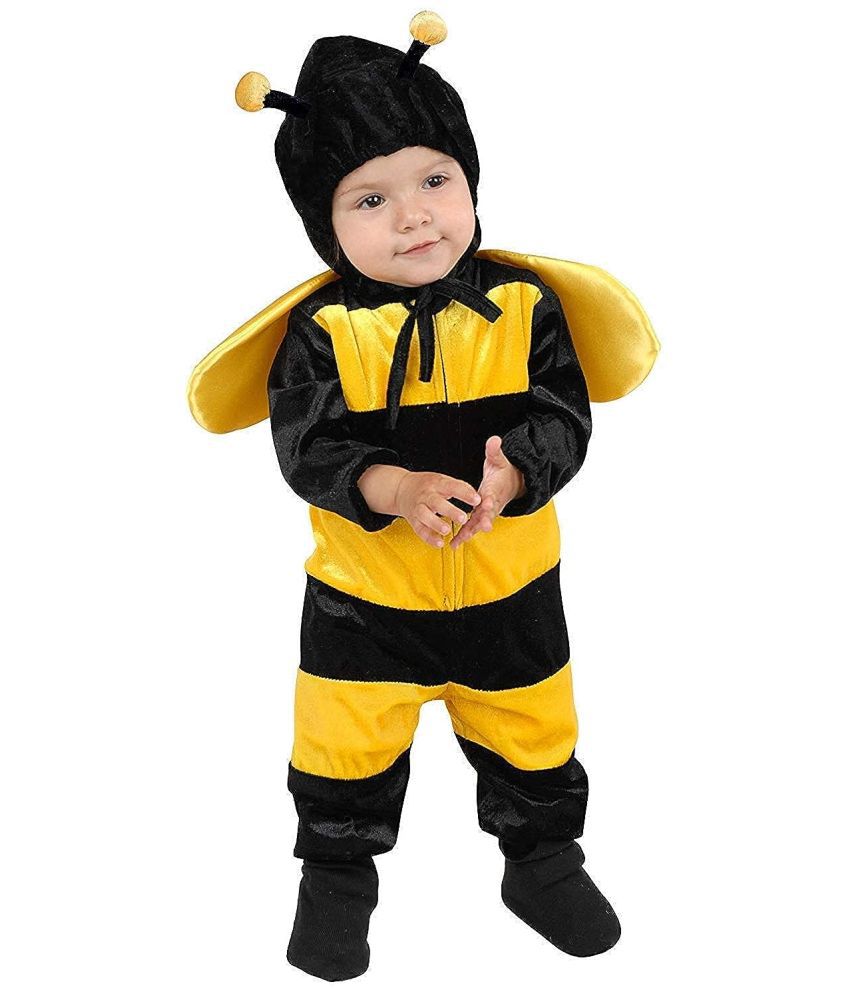     			Kaku Fancy Dresses Honey Bee Insect Costume | Honey Bee Wings Fancy Dress | Honey Bee Costume for Kids, - Yellow & Black, 7-8 Years, For Boys & Girls