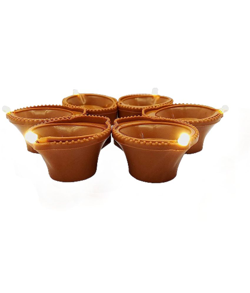     			Mapperz - Brown Others Electric Diya ( Pack of 6 )