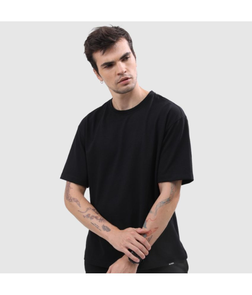     			PP Kurtis - Black Cotton Oversized Fit Men's T-Shirt ( Pack of 1 )