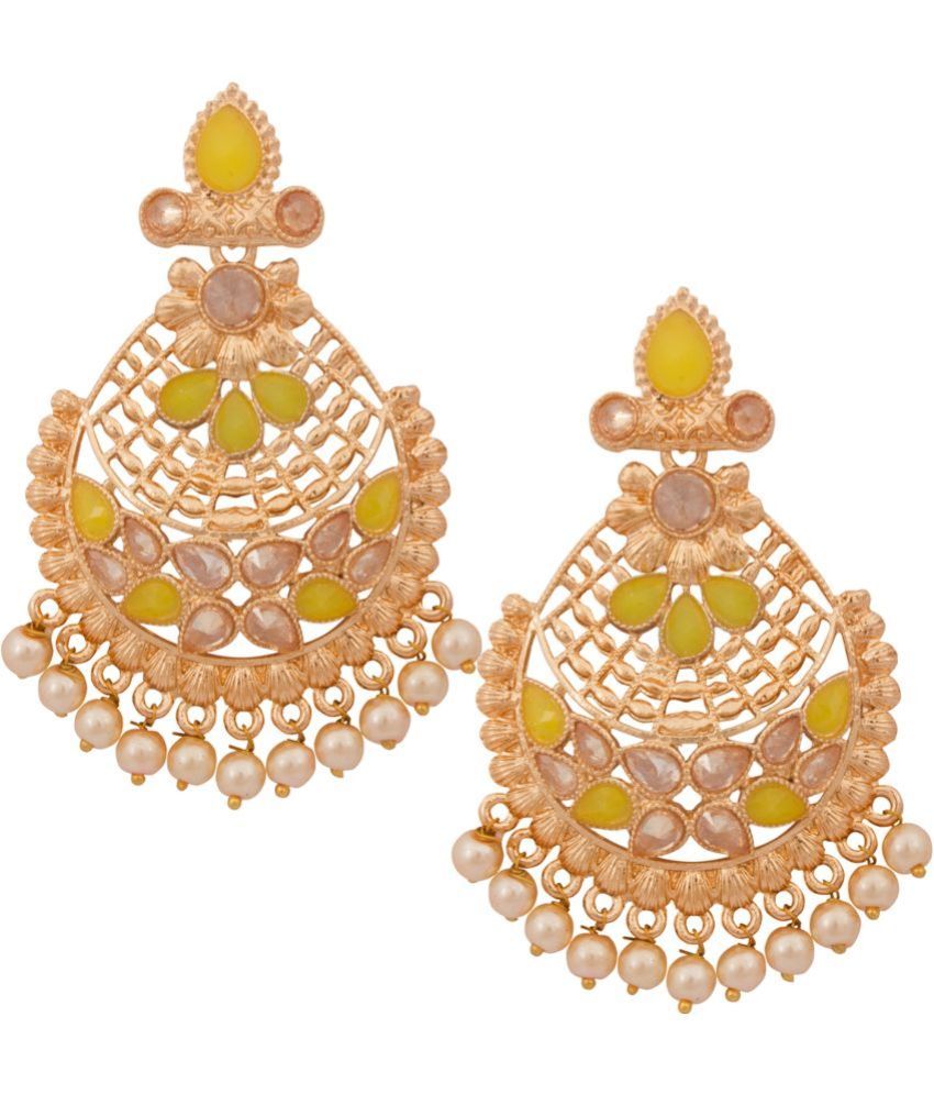     			Piah Fashion - Rose Gold Chandbalis Earrings ( Pack of 1 )