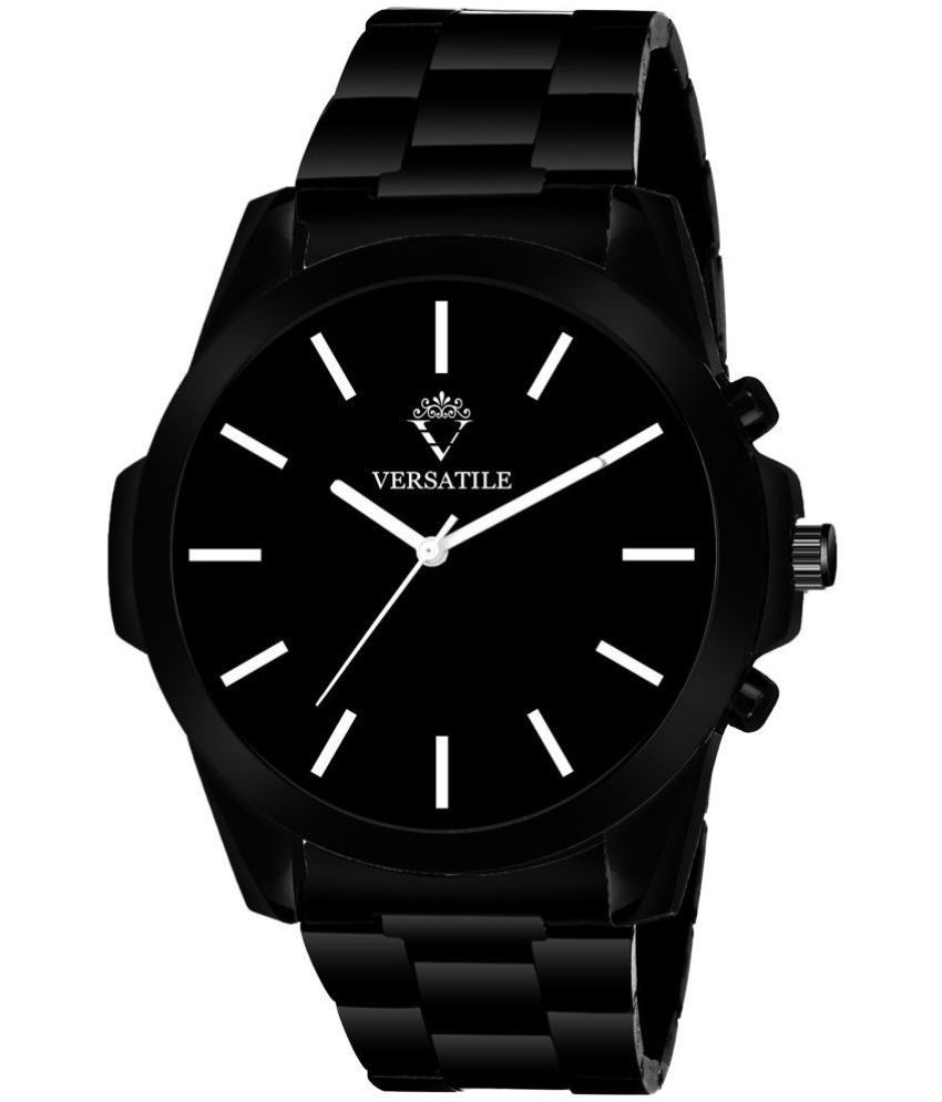     			Versatile - Black Stainless Steel Analog Men's Watch