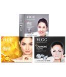 Vlccgold & Diamond & Silver Premium Facial Kit ,60G(Pack Of 3)