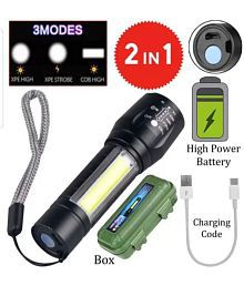 Stallion 500 Meter 4 Mode rechargeable battery zoomable Waterproof Torchlight LED Full Metal Body 10W Flashlight Torch 30 mins Run time